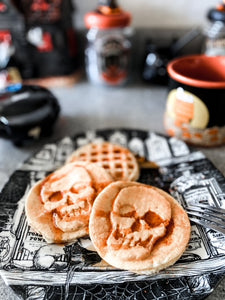 Haunted House Cat's Vegan Skull Waffles